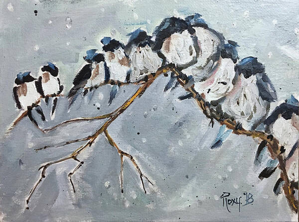 Wrens Art Print featuring the painting Group Hug by Roxy Rich