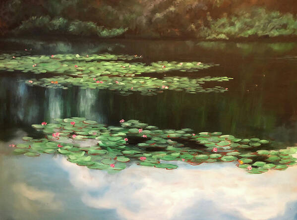 Florida Lake Art Print featuring the painting Lake Lancaster #1 by Diane Martens