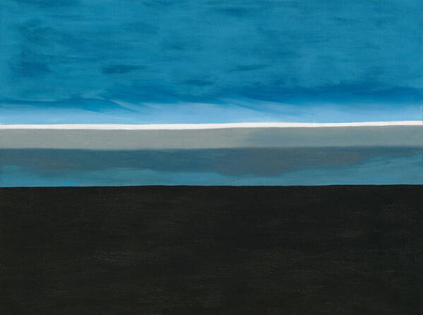 Georgia O'keeffe Art Print featuring the painting The Beyond - Minimalist landscape by Georgia O'Keeffe