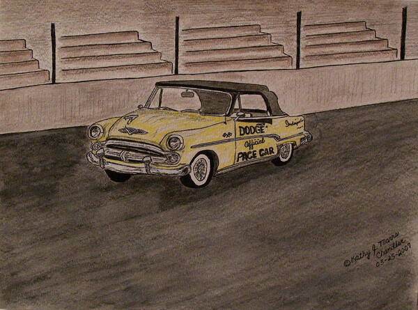 1954 Dodge Art Print featuring the painting 1954 Dodge Indy 500 Pace Car by Kathy Marrs Chandler