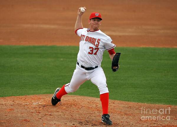 American League Baseball Art Print featuring the photograph Stephen Strasburg #2 by Doug Benc