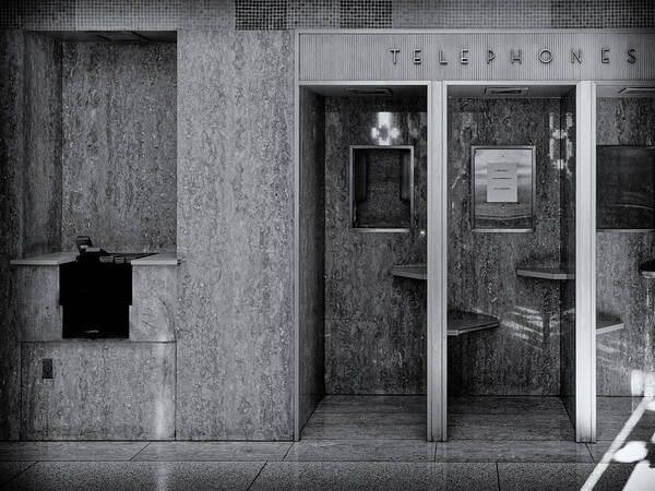 Telephone Booth Art Print featuring the photograph 20th Century Relics by Ron Dubin