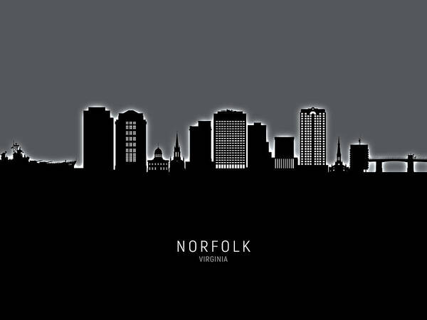 Norfolk Art Print featuring the photograph Norfolk Virginia Skyline #23 by Michael Tompsett