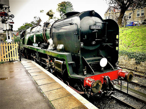 34053 Art Print featuring the photograph 34053 Sir Keith Park Steam Locomotive on the Swanage Railway by Gordon James