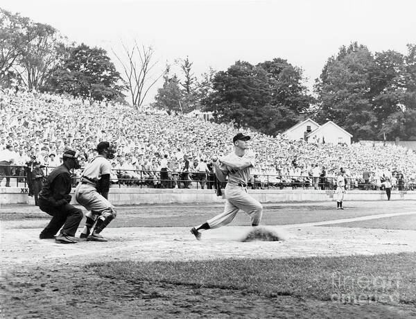 American League Baseball Art Print featuring the photograph Mickey Mantle #7 by National Baseball Hall Of Fame Library