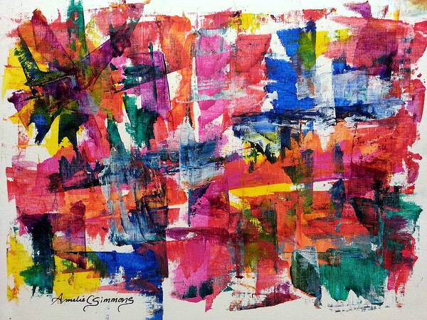 Abstract Art Print featuring the painting A Busy Life by Amelie Simmons