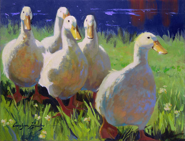 Farm Animals Art Print featuring the painting A Ducks Life by Carolyne Hawley