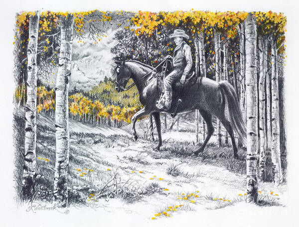 Aspen Art Print featuring the drawing A Golden Opportunity by Jill Westbrook