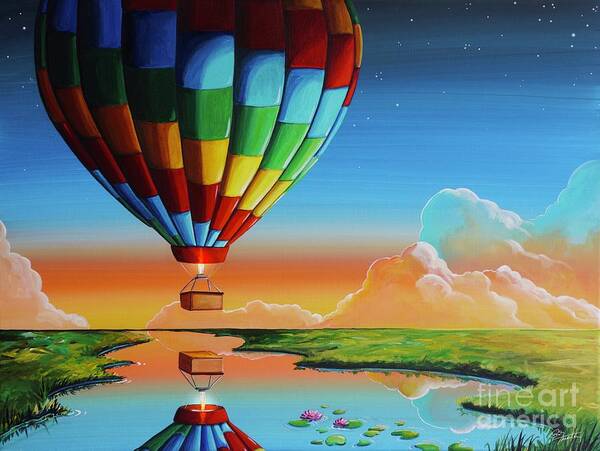 Balloon Art Print featuring the painting A Great Big Beautiful Tomorrow by Cindy Thornton