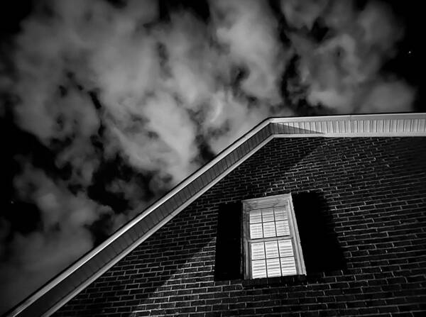 House Art Print featuring the photograph A Strange Thursday Night at Home BW by Lee Darnell