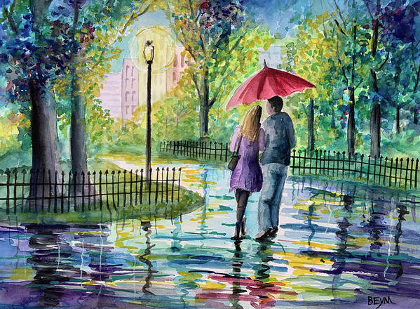 Walk In The Park Art Print featuring the painting A Walk in the Park by Clara Sue Beym