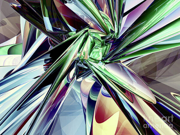Three Dimensional Art Print featuring the digital art Abstract Chaos by Phil Perkins
