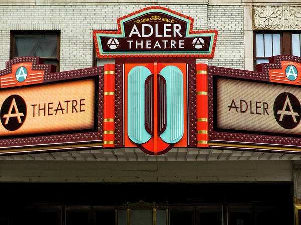 Hotel Mississippi Art Print featuring the photograph Adler Theatre Marquee by Christi Kraft