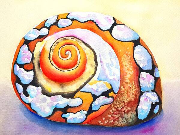 Shell Art Print featuring the painting African Turbo Shell by Carlin Blahnik CarlinArtWatercolor