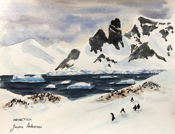 Antarctica Art Print featuring the painting Antarctica by Yvonne Ankerman
