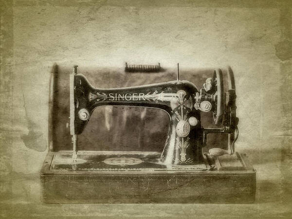 Antique Singer Sewing Machine Art Print featuring the photograph Antique Singer Sewing Mawichine by Susan Maxwell Schmidt