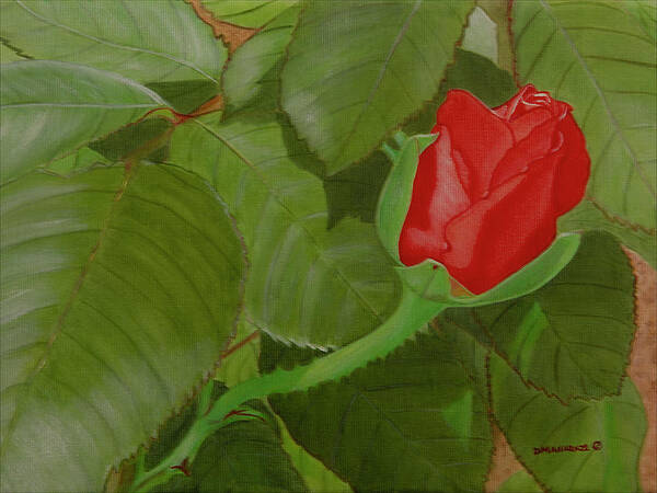 Rose Art Print featuring the painting Arboretum Rose by Donna Manaraze