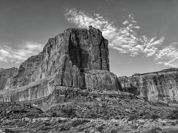 Archesnationalpark Art Print featuring the photograph Arches NP in BW by Pam Rendall