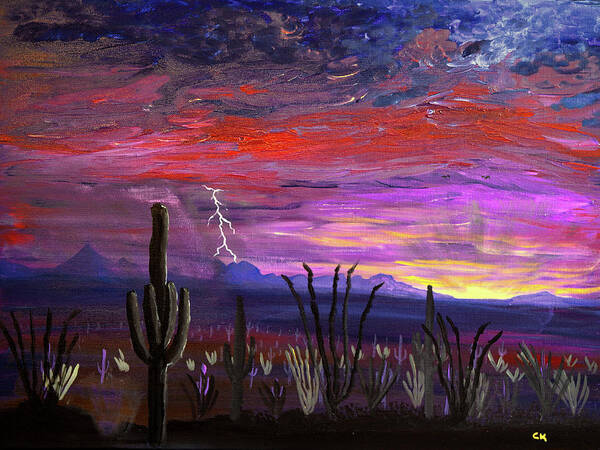 Arizona Art Print featuring the painting Arizona Summer by Chance Kafka