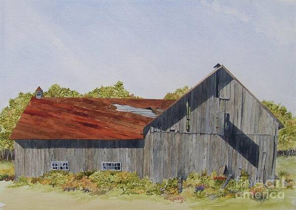 Barn Art Print featuring the painting Avoca Barn by Jackie Mueller-Jones