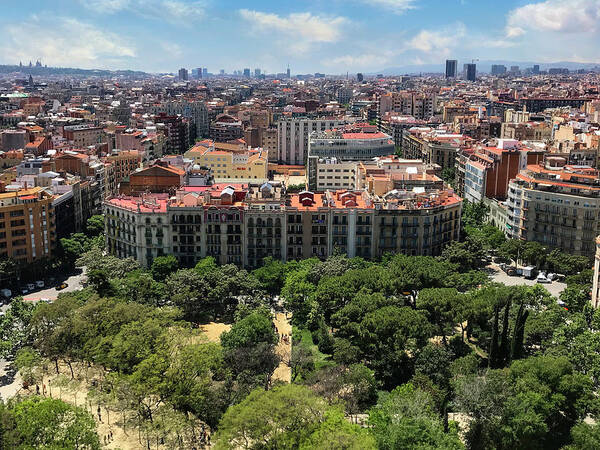 Barcelona Art Print featuring the photograph Barcelona Cityscape_View from Sagrada Familia 01 by Christine Ley