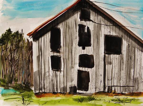 Farm Art Print featuring the painting Barn Windows by John Williams