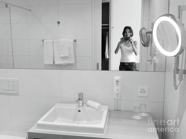 Bathroom Art Print featuring the photograph Bathroom Selfie by Martina Rall