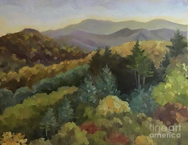 Tree Art Print featuring the painting Bauer Ridge Fall by Anne Marie Brown