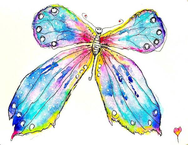 Butterfly Art Print featuring the painting Big and Bold by Deahn Benware