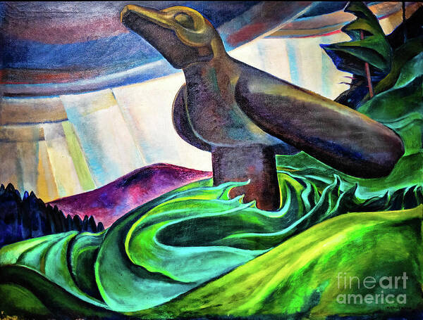 Big Raven Art Print featuring the painting Big Raven 1931 by Emily Carr by Emily Carr