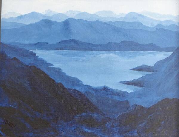 Landscape Art Print featuring the painting Blue Lake by James Hey