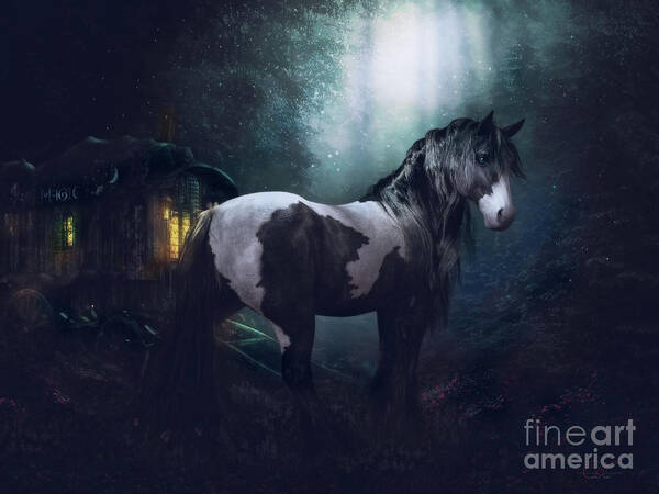 Bluebell Tinker Art Print featuring the digital art Bluebell Tinker Horse by Shanina Conway