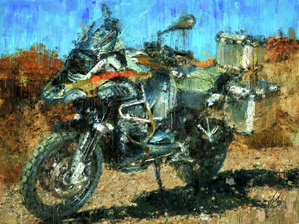 Motorcycle Art Print featuring the painting BMW R1200 GS ADVENTURE by Vart by Vart