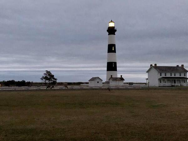 Obx Art Print featuring the photograph Bodie Lighthouse by Barbara Ann Bell