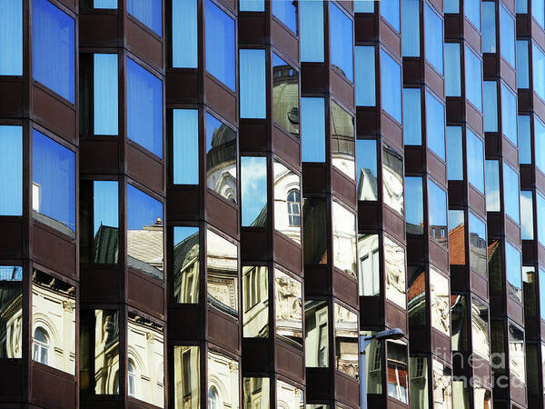Abstract Art Print featuring the photograph Budapest Reflections by Rick Locke - Out of the Corner of My Eye