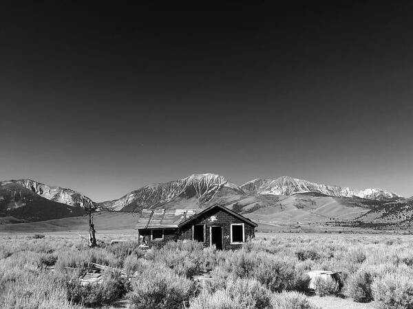 Black And White Art Print featuring the photograph California Frontier Home by Kevyn Bashore