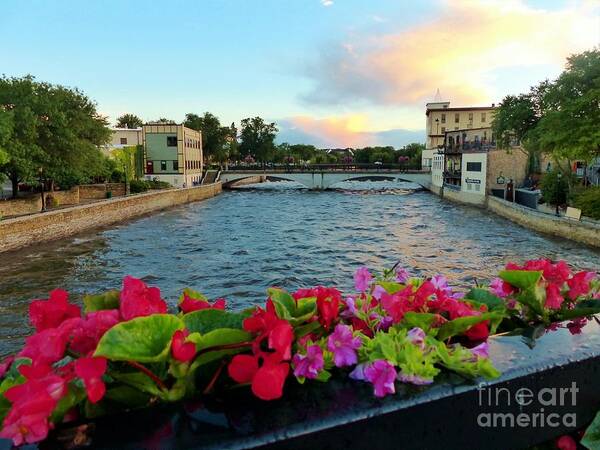 On The Bridge Art Print featuring the photograph Cannon River, Northfield MN by Rosanne Licciardi