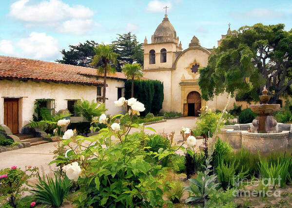 Carmel Art Print featuring the photograph Carmel Mission by Sharon Foster