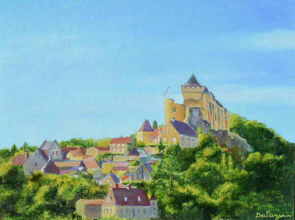 Fort Art Print featuring the painting Chateau Castelnaud-la-Chapelle above Tournepique by Dai Wynn