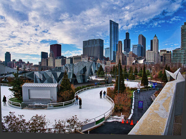 Chicago Art Print featuring the photograph Chicago ice ribbon and climbing wall by Steven Ralser
