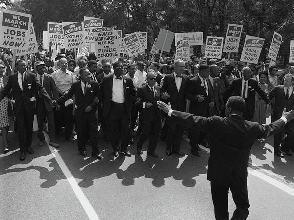 Civil Rights March Art Print featuring the photograph Civil Rights March on Washington, D C 1963 by US Archives