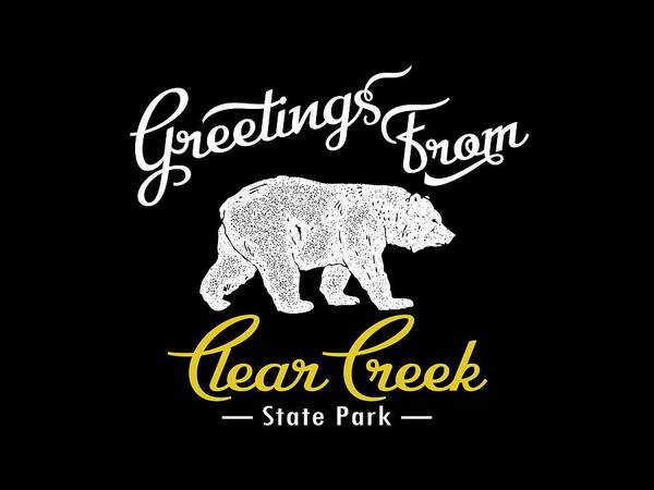 Clear Creek Art Print featuring the digital art Clear Creek State Park Bear by Flo Karp