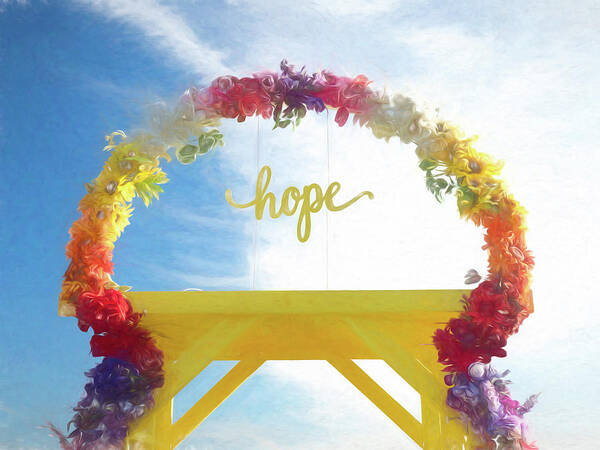 Arch Art Print featuring the digital art Colorful Floral Arch of Hope by Kristia Adams