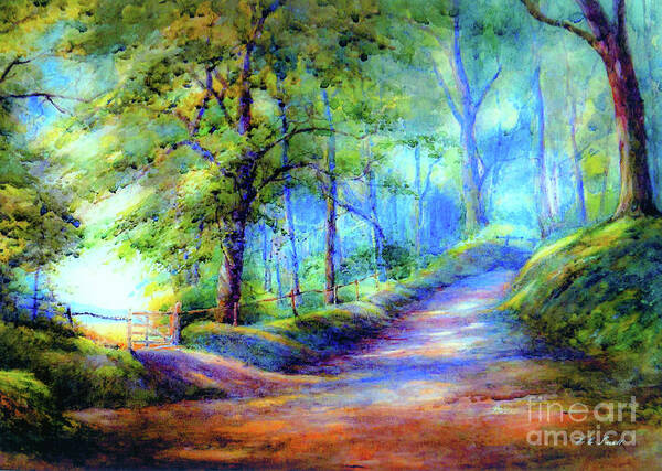 Landscape Art Print featuring the painting Coming Home Country Road by Jane Small