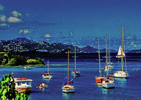 Harbor Art Print featuring the photograph Cruz Bay harbor, St. John, USVI by Bill Jonscher