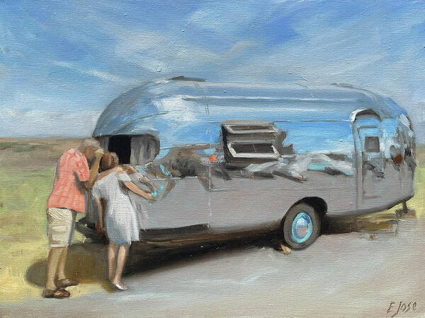 Airstream Art Print featuring the painting Curiosity by Elizabeth Jose