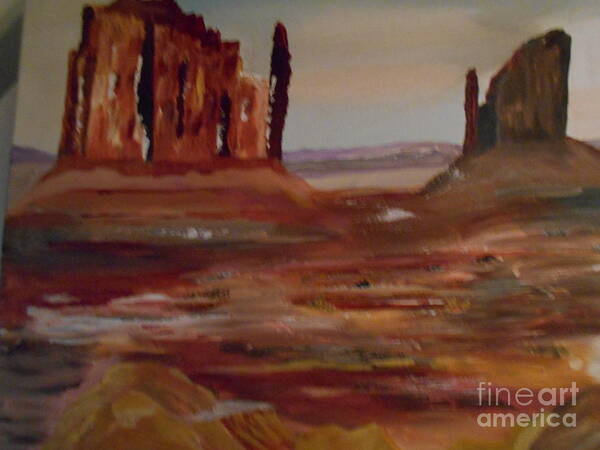Landscape Art Print featuring the painting Desert Rise Painting # 378 by Donald Northup