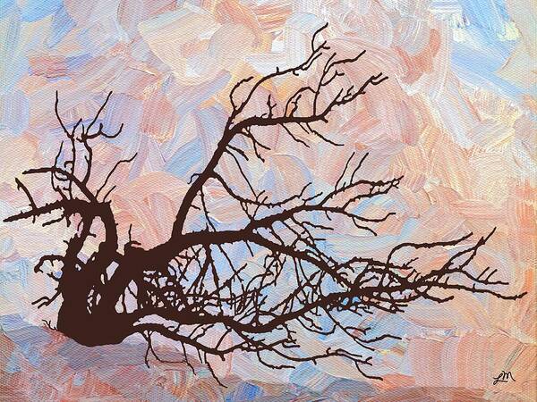 Abstract Art Print featuring the digital art Desert Tree Branch by Linda Mears