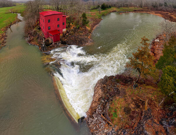 Red Art Print featuring the photograph Dillards MIll State Historic Site by Robert Charity