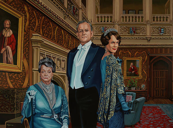 Painting Art Print featuring the painting Downton Abbey Painting 1 by Paul Meijering